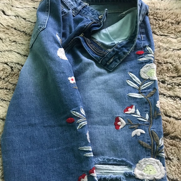 denim embroidered jeans